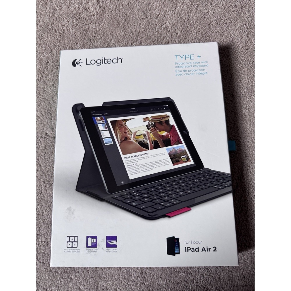 Logitech Type+ Folio Case, Integrated Keyboard for iPad Air 2, 920-006912